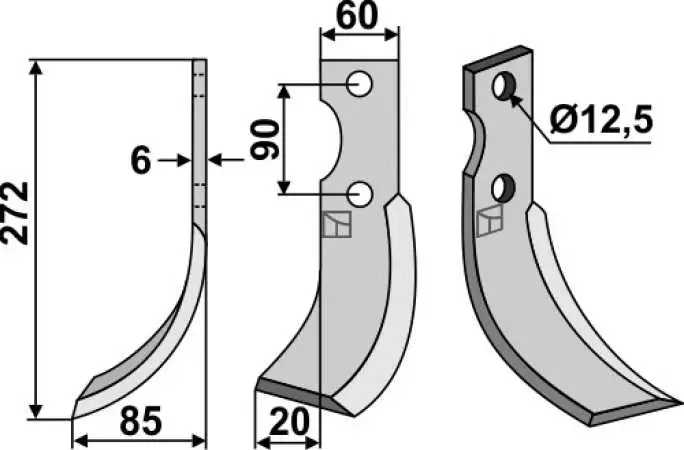 Fräsmesser 272x60mm, links